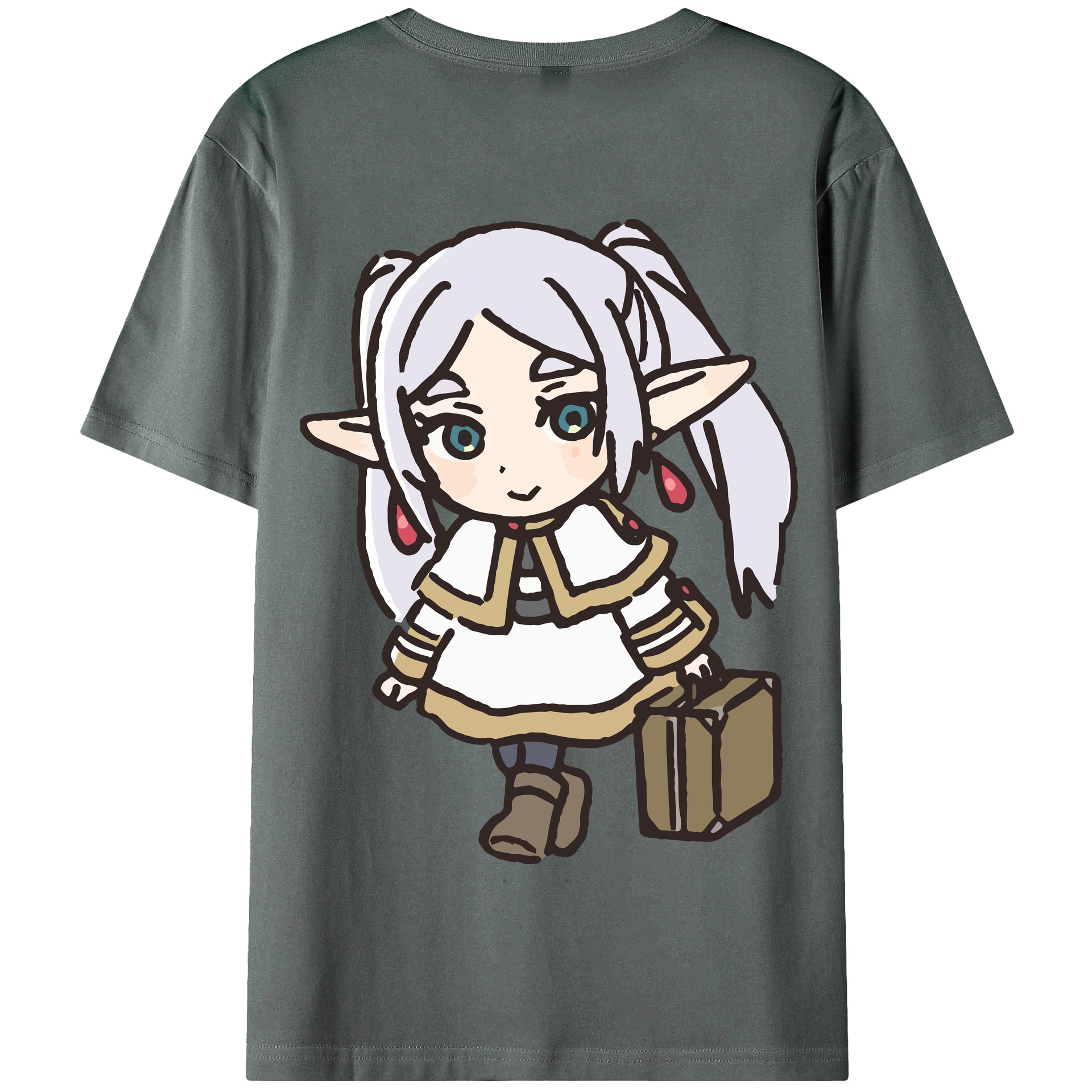 （画像用） 葬送のフリーレン Frieren 綿100％半袖Tシャツ（背面プリント）